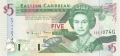 East Caribbean 5 Dollars, (1994)